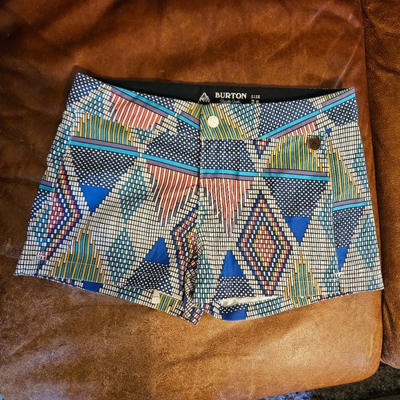 Burton Women's Board Shorts with Zipper Pocket, Multi-colored - Picture 1 of 4